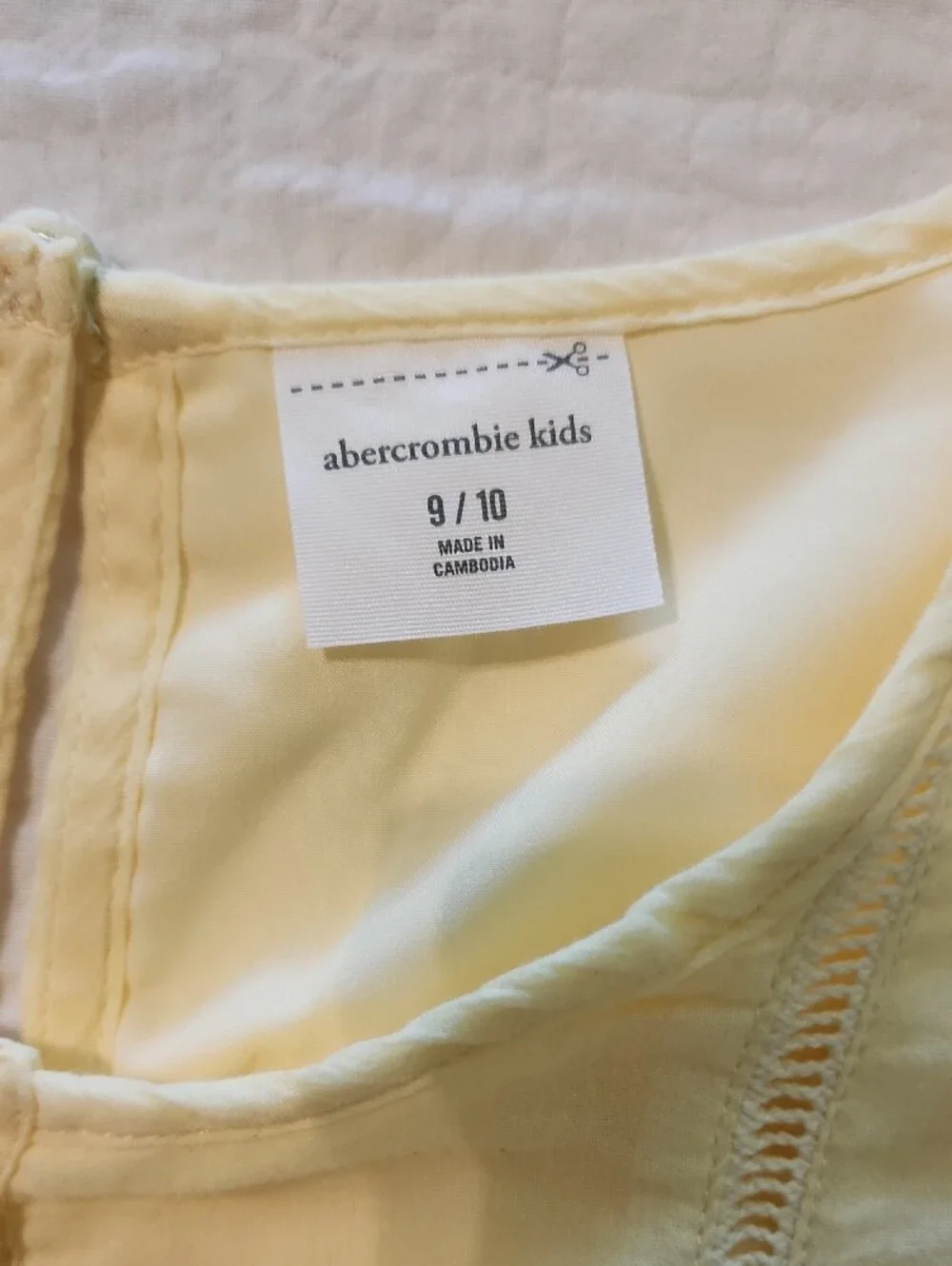 abercrombie kids Pale Yellow Eyelet Romper